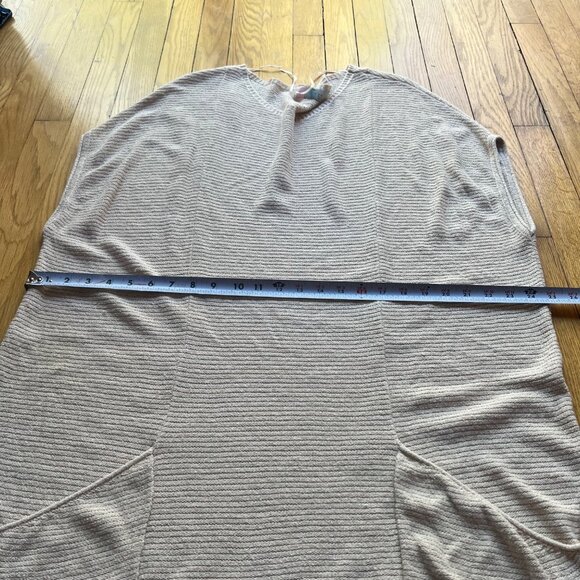 Free People Beach Size L Beige Oatmeal Ribbed Oversized Sweater Tunic Cover Up - Picture 5 of 9